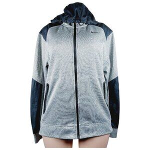 Nike Women's Gray Navy Thermal-Fit Running Casual Full Zip Hoodie Size M